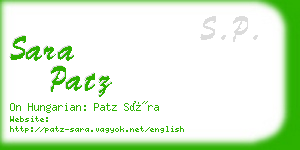 sara patz business card